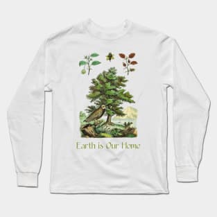 Nature Illustration & Quote Long Sleeve T-Shirt